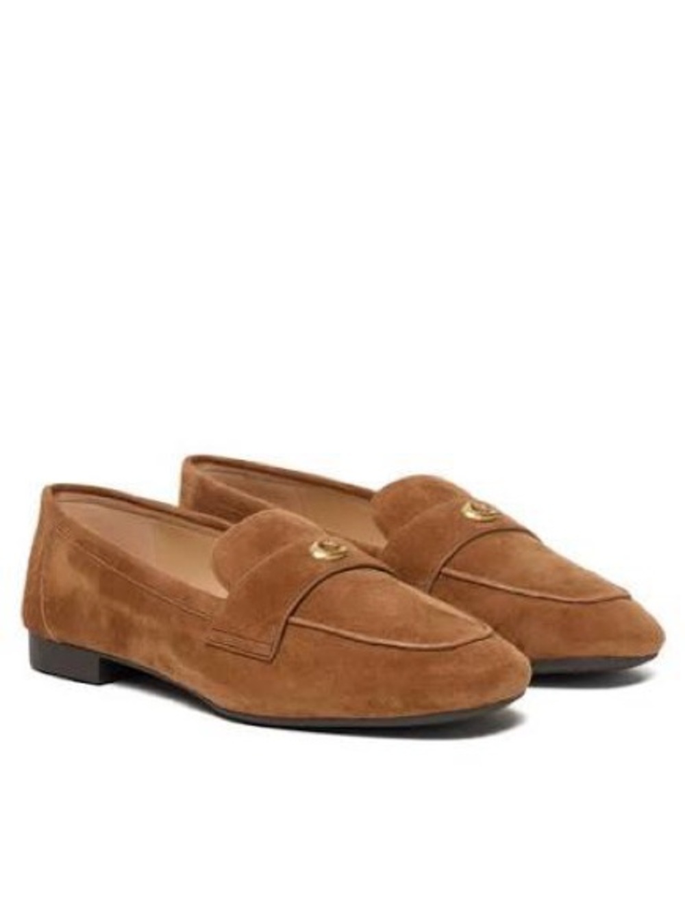 Coach Women's Sculpt C Suede Loafers in Shadow Brown Size 7.5 B